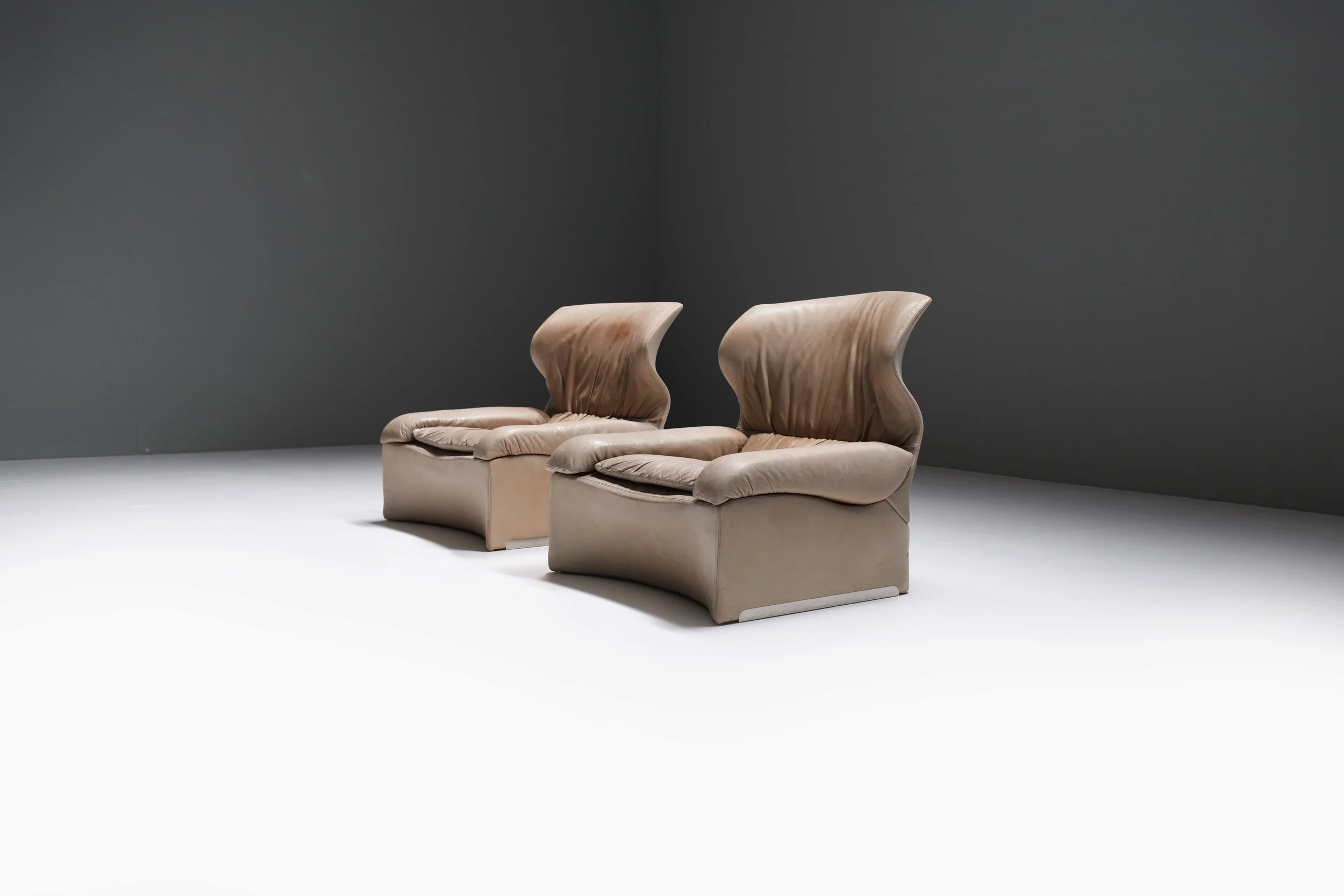 vintage Vela Alta chairs - Giovanni Offredi - Saporiti Italy by